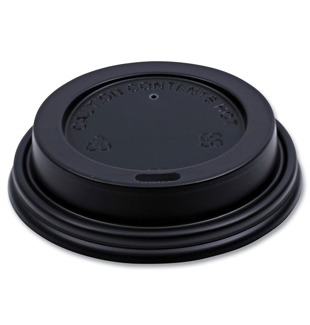 Hot Cup Lids, Fits 8 oz Hot Cups, Black, 1,000/Carton