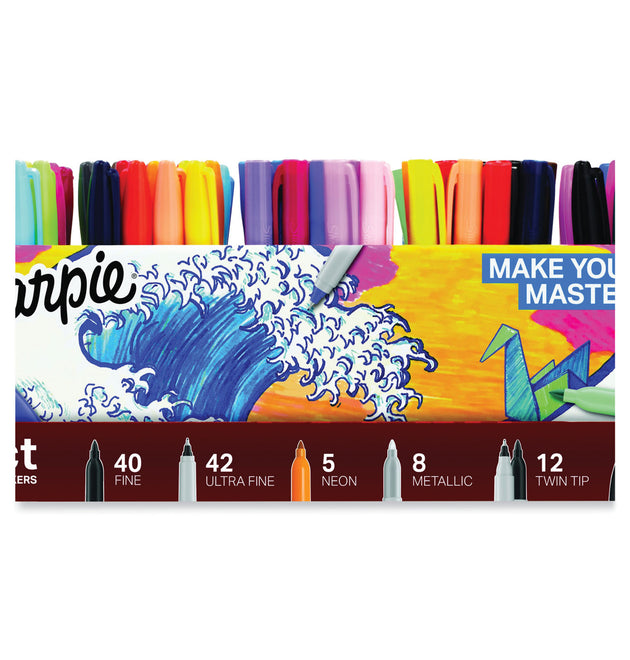 Permanent Markers Ultimate Collection Value Pack, Assorted Tip Sizes/Types, Assorted Colors, 115/Set