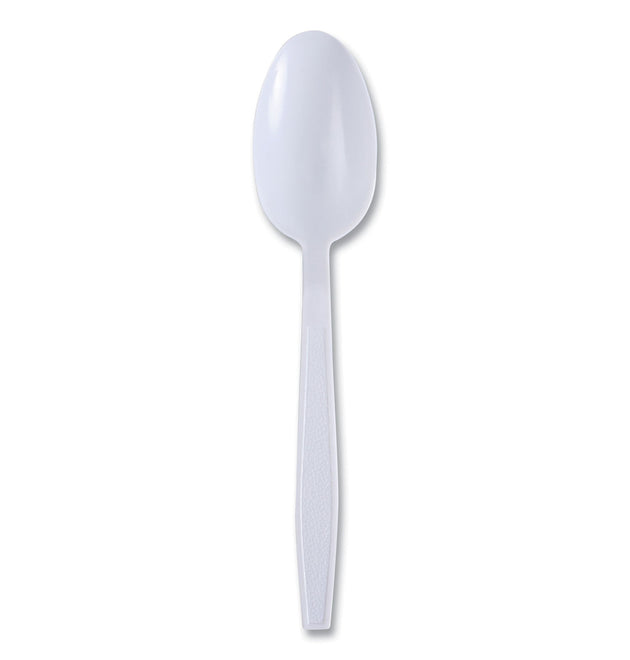 Heavyweight Wrapped Polypropylene Cutlery, Teaspoon, White, 1,000/Carton