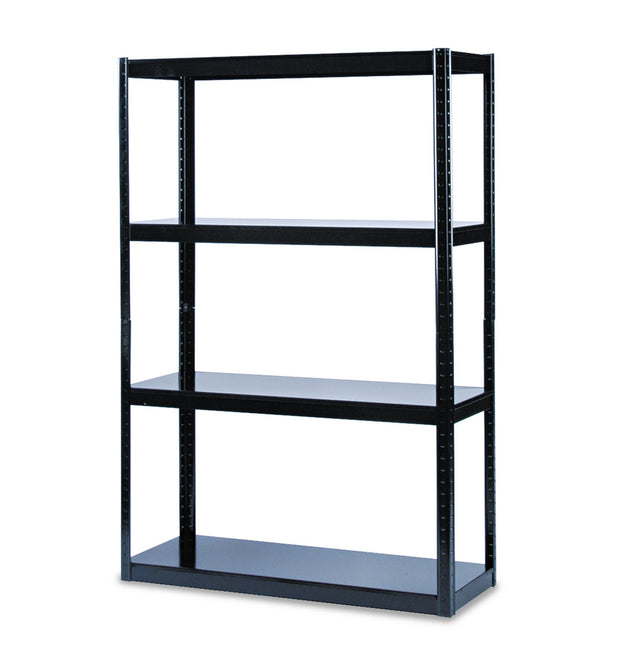 Boltless Steel Shelving, Five-Shelf, 48w x 18d x 72h, Black