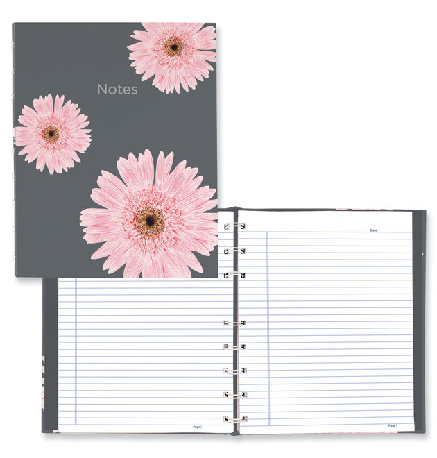 NotePro Notebook, 1-Subject, Medium/College Rule, Pink/Gray Cover, (75) 9.25 x 7.25 Sheets