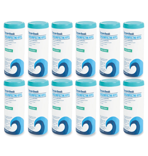 Disinfecting Wipes, 7 x 8, Fresh Scent, 35/Canister, 12 Canisters/Carton