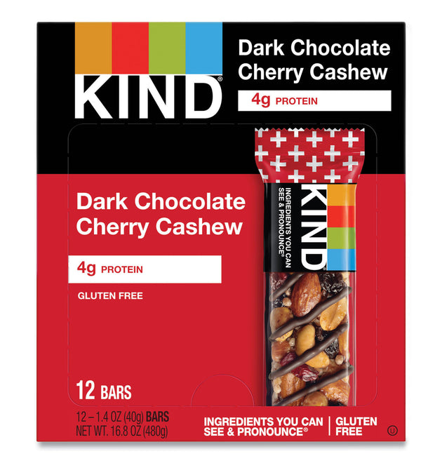 Plus Nutrition Boost Bar, Dk ChocolateCherryCashew/Antioxidants, 1.4 oz, 12/Box