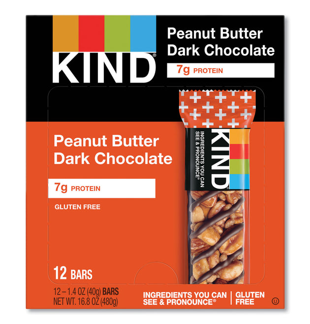 Plus Nutrition Boost Bar, Peanut Butter Dark Chocolate/Protein, 1.4 oz, 12/Box