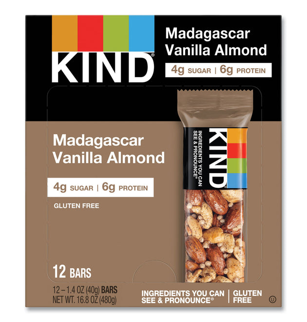 Nuts and Spices Bar, Madagascar Vanilla Almond, 1.4 oz, 12/Box