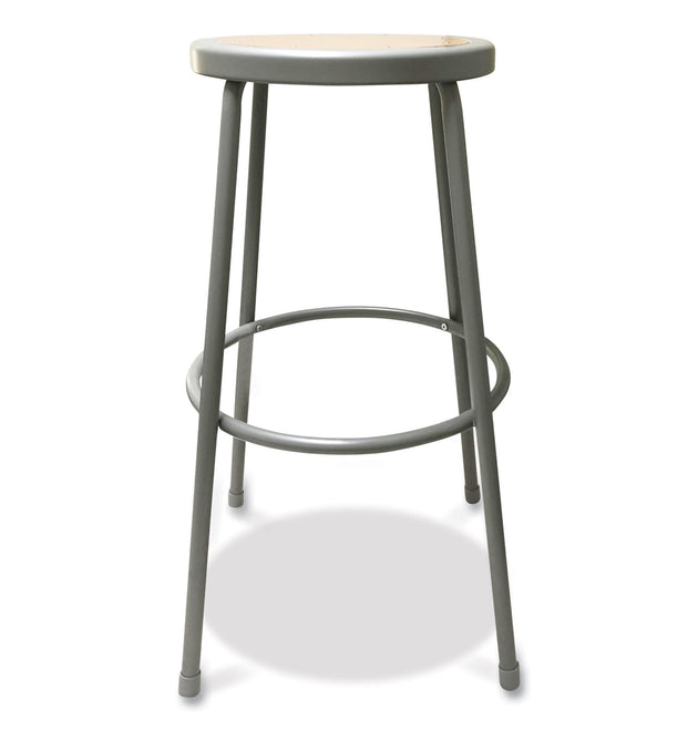 Industrial Metal Shop Stool, Backless, Supports Up to 300 lb, 30