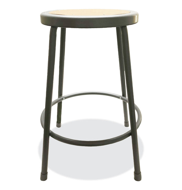 Industrial Metal Shop Stool, Backless, Supports Up to 300 lb, 24