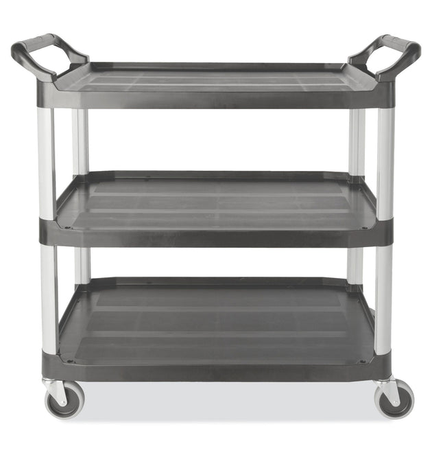 Xtra Utility Cart with Open Sides, Plastic, 3 Shelves, 300 lb Capacity, 20