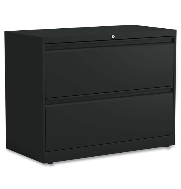 Lateral File, 2 Legal/Letter-Size File Drawers, Black, 36