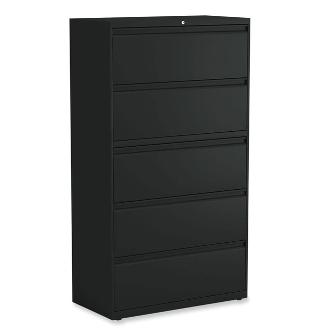 Lateral File, 5 Legal/Letter/A4/A5-Size File Drawers, Black, 36