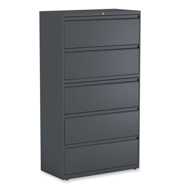 Lateral File, 5 Legal/Letter/A4/A5-Size File Drawers, Charcoal, 36