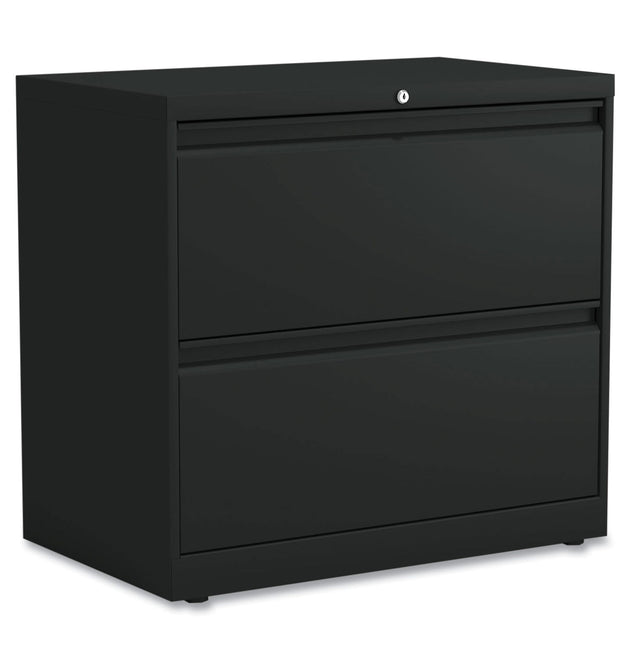 Lateral File, 2 Legal/Letter-Size File Drawers, Black, 30