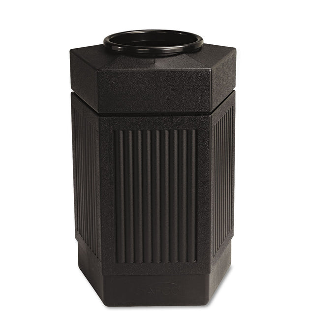 Canmeleon Indoor/Outdoor Pentagon Receptacle, 30 gal, Polyethylene, Black