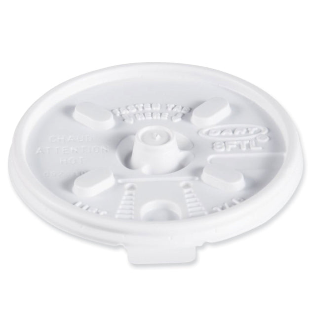 Lift n' Lock Plastic Hot Cup Lids, Fits 8 oz Cups, White, 1,000/Carton