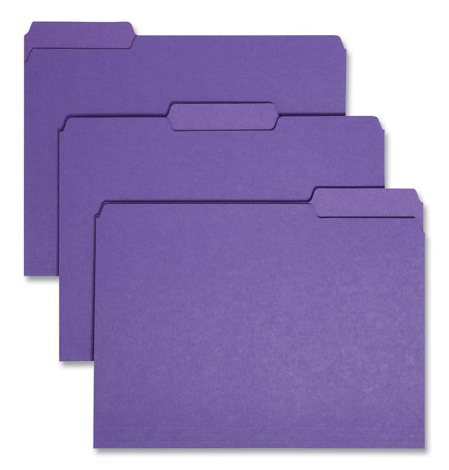 Interior File Folders, 1/3-Cut Tabs: Assorted, Letter Size, 0.75