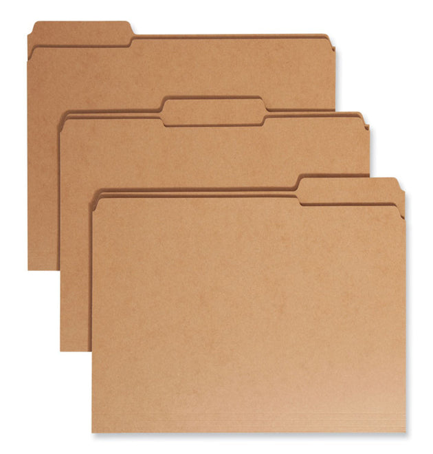 Heavyweight Kraft File Folder, 1/3-Cut Tabs: Assorted, Letter Size, 0.75