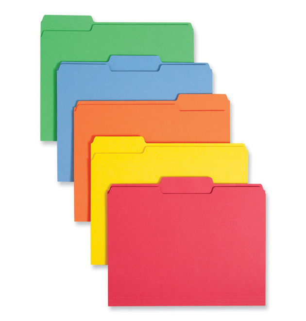 Colored File Folders, 1/3-Cut Tabs: Assorted, Letter Size, 0.75