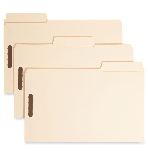 SuperTab Reinforced Guide Height Fastener Folders, 11-pt Manila, 0.75