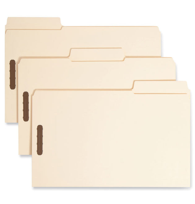 SuperTab Reinforced Guide Height Fastener Folders, 14-pt Manila, 0.75