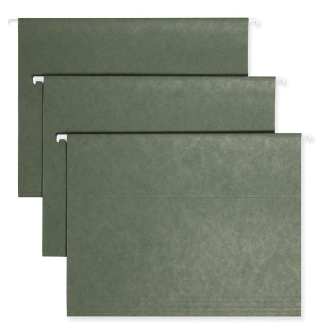 TUFF Hanging Folders with Easy Slide Tab, Letter Size, 1/3-Cut Tabs, Standard Green, 20/Box