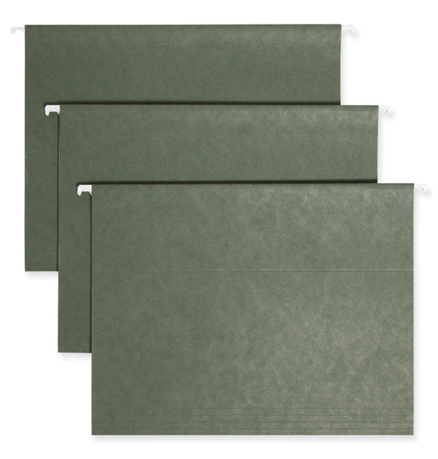 Hanging Folders, Letter Size, 1/5-Cut Tabs, Standard Green, 25/Box