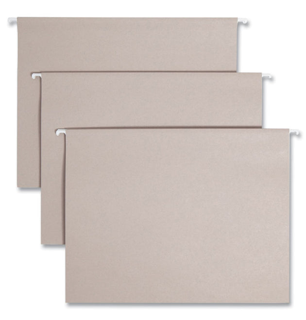 TUFF Hanging Folders with Easy Slide Tab, Letter Size, 1/3-Cut Tabs, Steel Gray, 18/Box