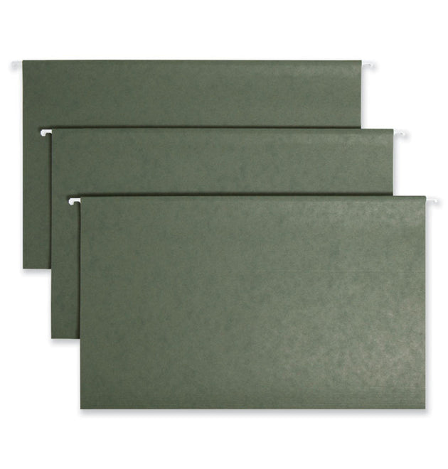 TUFF Hanging Folders with Easy Slide Tab, Legal Size, 1/3-Cut Tabs, Standard Green, 20/Box