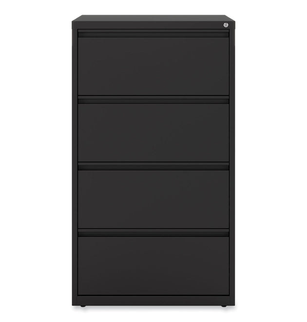 Lateral File, 4 Legal/Letter-Size File Drawers, Black, 30