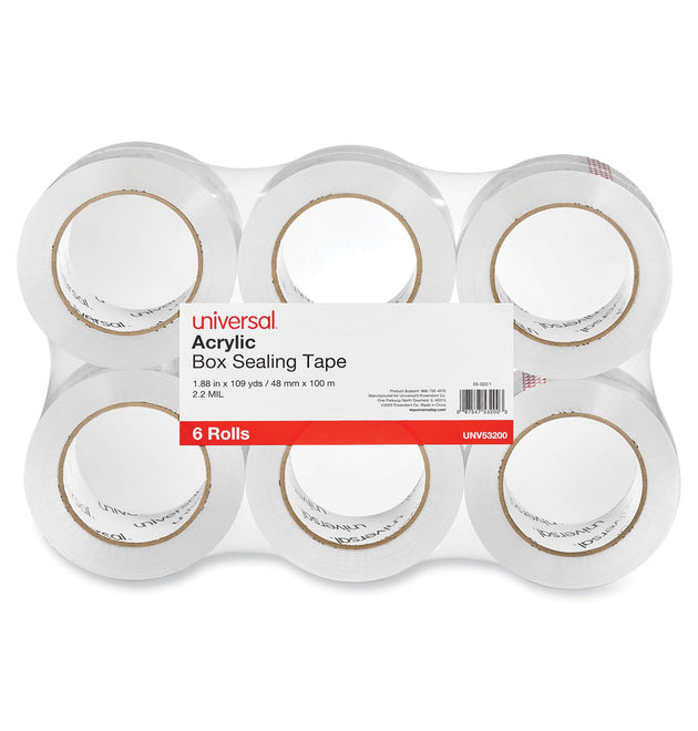 Deluxe General-Purpose Acrylic Box Sealing Tape, 2 mil, 3