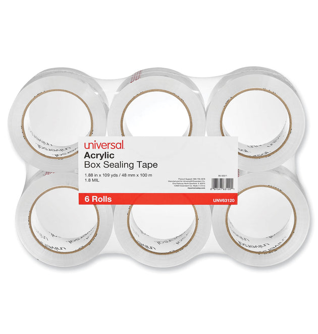 Deluxe General-Purpose Acrylic Box Sealing Tape, 1.7 mil, 3