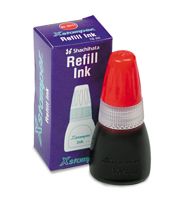 Refill Ink for Xstamper Stamps, 10ml-Bottle, Red