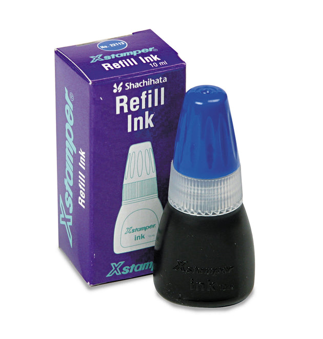 Refill Ink for Xstamper Stamps, 10ml-Bottle, Blue