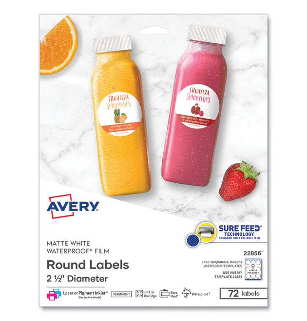 Durable White ID Labels w/ Sure Feed, 2.5