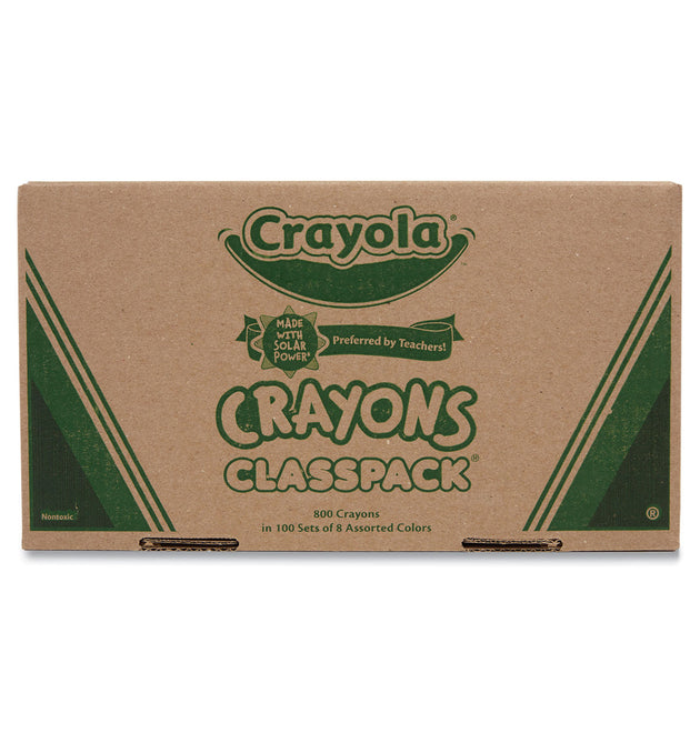 Classpack Regular Crayons, 8 Colors, 800/Box