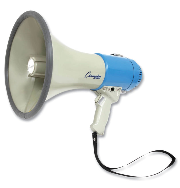 Megaphone, 12 W to 25 W, 1,000 yds Range, White/Blue