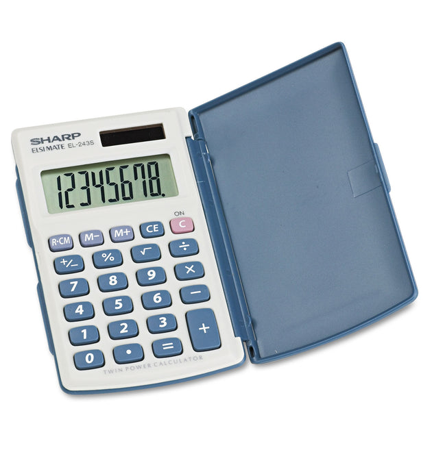 EL-243SB Solar Pocket Calculator, 8-Digit LCD