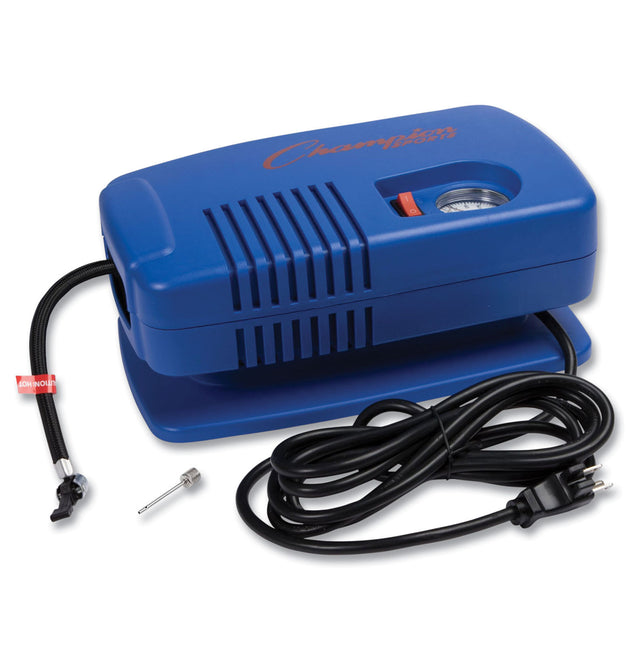 Electric Inflating Pump with Gauge, Hose and Needle, 0.25 hp Compressor, 50 psi, 8 ft Cord