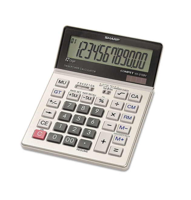 VX2128V Commercial Desktop Calculator, 12-Digit LCD