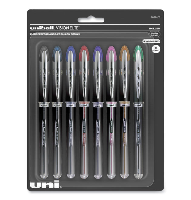 VISION ELITE Hybrid Gel Pen, Stick, Fine 0.5 mm, Assorted Ink and Barrel Colors