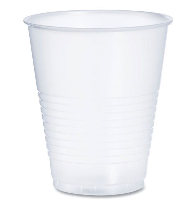 High-Impact Polystyrene Squat Cold Cups, 12 oz, Translucent, 50 Cups/Sleeve, 20 Sleeves/Carton