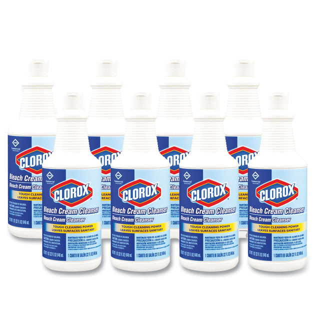 Bleach Cream Cleanser, Fresh Scent, 32 oz Bottle, 8/Carton