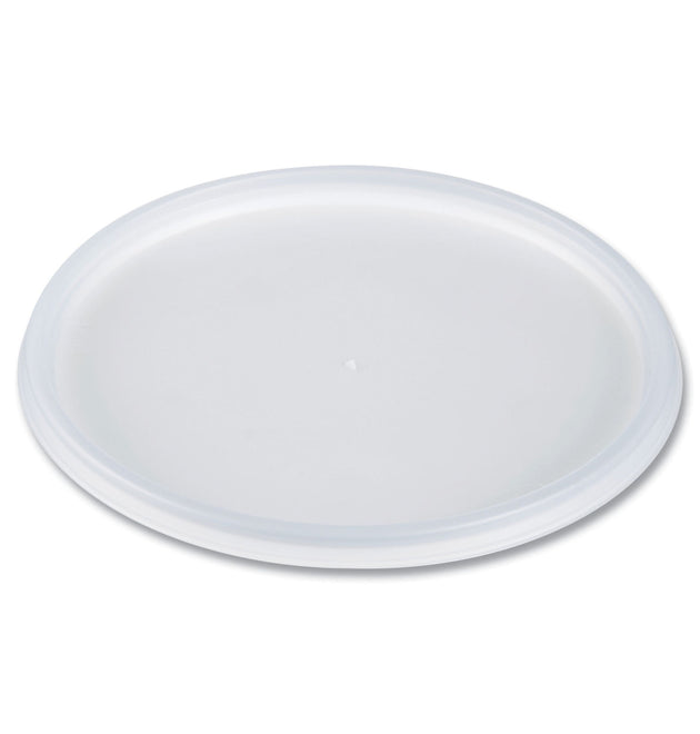 Plastic Lids for Foam Containers, Flat, Vented, Fits 24-32 oz, Translucent, 100/Pack, 5 Packs/Carton