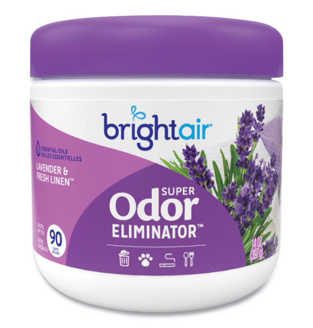 Super Odor Eliminator, Lavender and Fresh Linen, Purple, 14 oz Jar