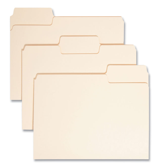 SuperTab Top Tab File Folders, 1/3-Cut Tabs: Assorted, Letter Size, 0.75