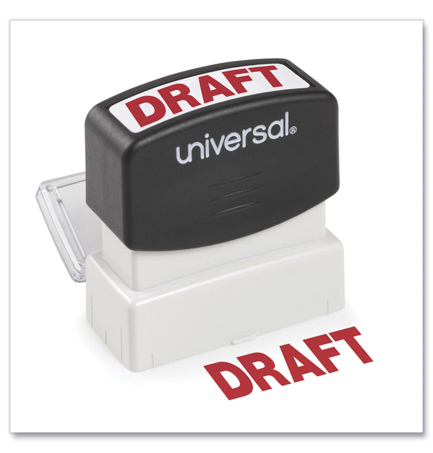 Message Stamp, DRAFT, Pre-Inked One-Color, Red