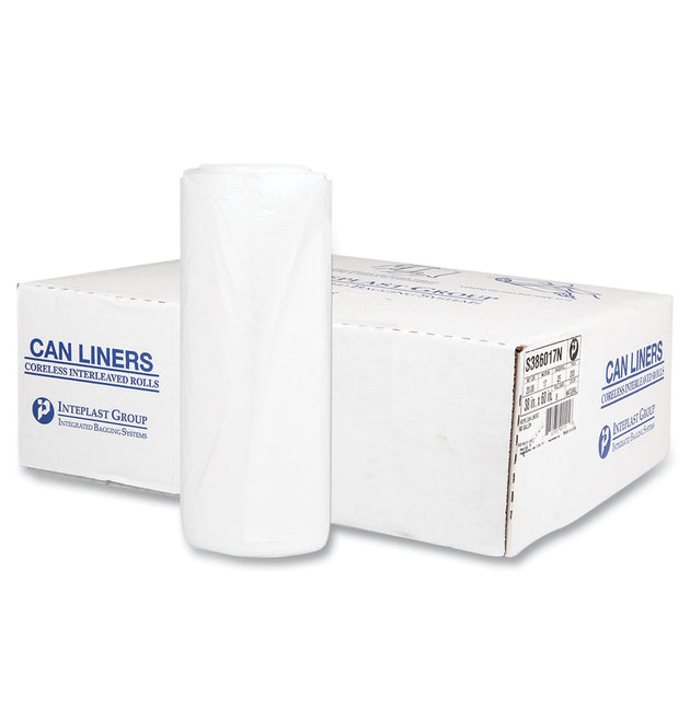 High-Density Commercial Can Liners, 60 gal, 17 mic, 38