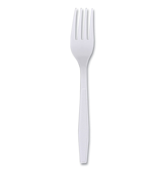 Heavyweight Wrapped Polypropylene Cutlery, Fork, White, 1,000/Carton