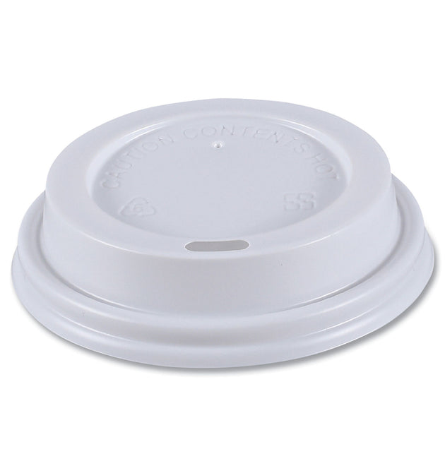 Hot Cup Lids, Fits 8 oz Hot Cups, White, 50/Sleeve, 20 Sleeves/Carton