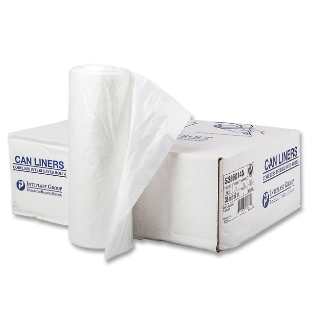 High-Density Commercial Can Liners, 60 gal, 14 mic, 38