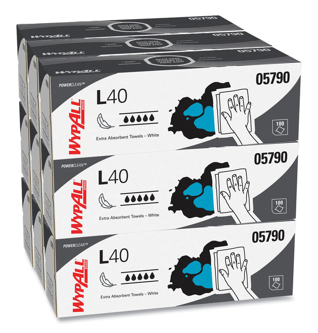 L40 Towels, POP-UP Box, 16.4 x 9.8, White, 100/Box, 9 Boxes/Carton